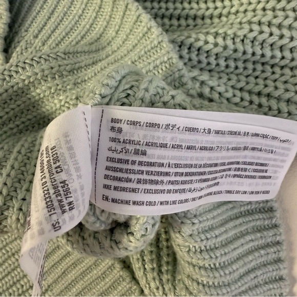 Abercrombie & Fitch Mint Green Cropped Knit Sweater – Size Small - Picture 5 of 7